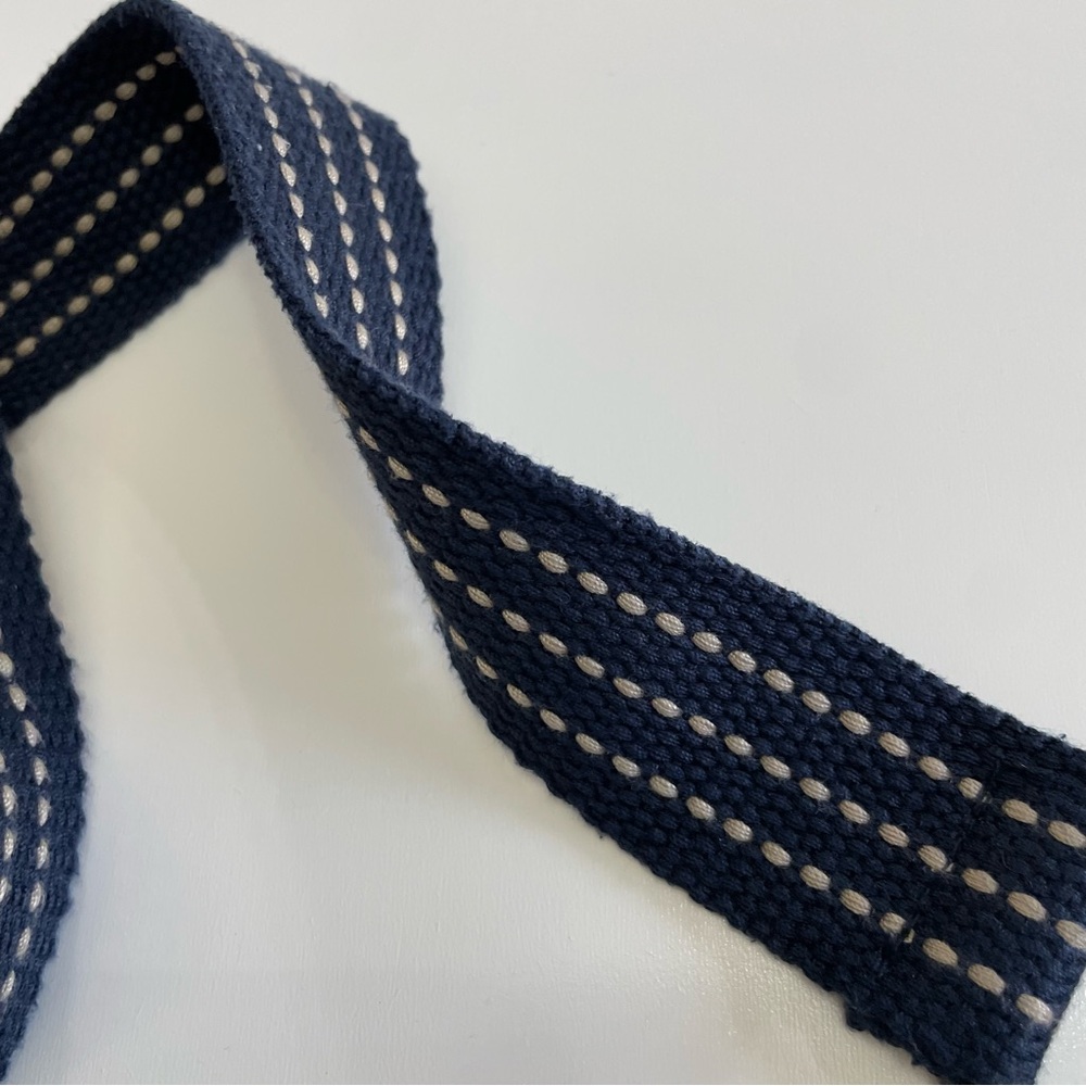 Navy Woven Men’s Belt Preppy Nautical Coastal - Picture 3 of 5